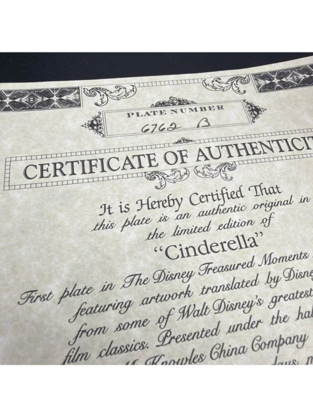 Bradford Exchange Walt Disney Cinderella Treasured Moments Plate 1 COA Box